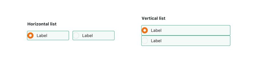 radiogroup touch/mouse control