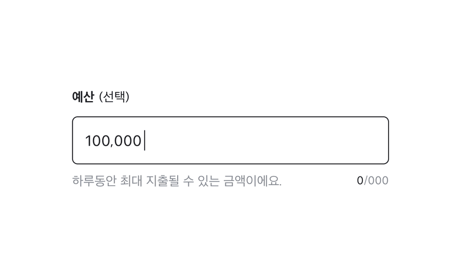 text field options
description